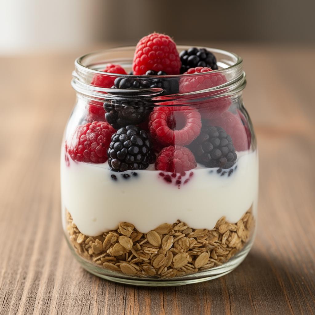 Parfait de yogur y berries